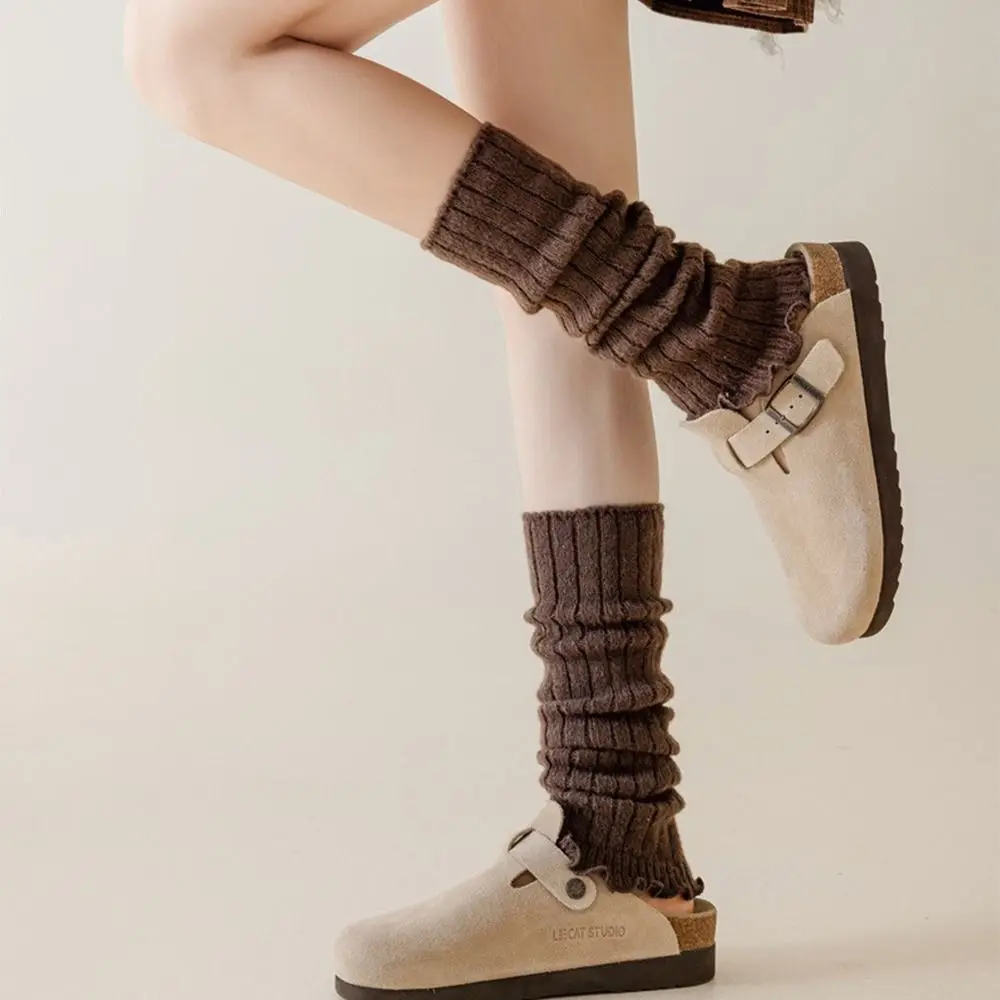 Новые вязаные гетры, милые, теплые чехлы для ног, вязаные носки Лолиты, осень-зима