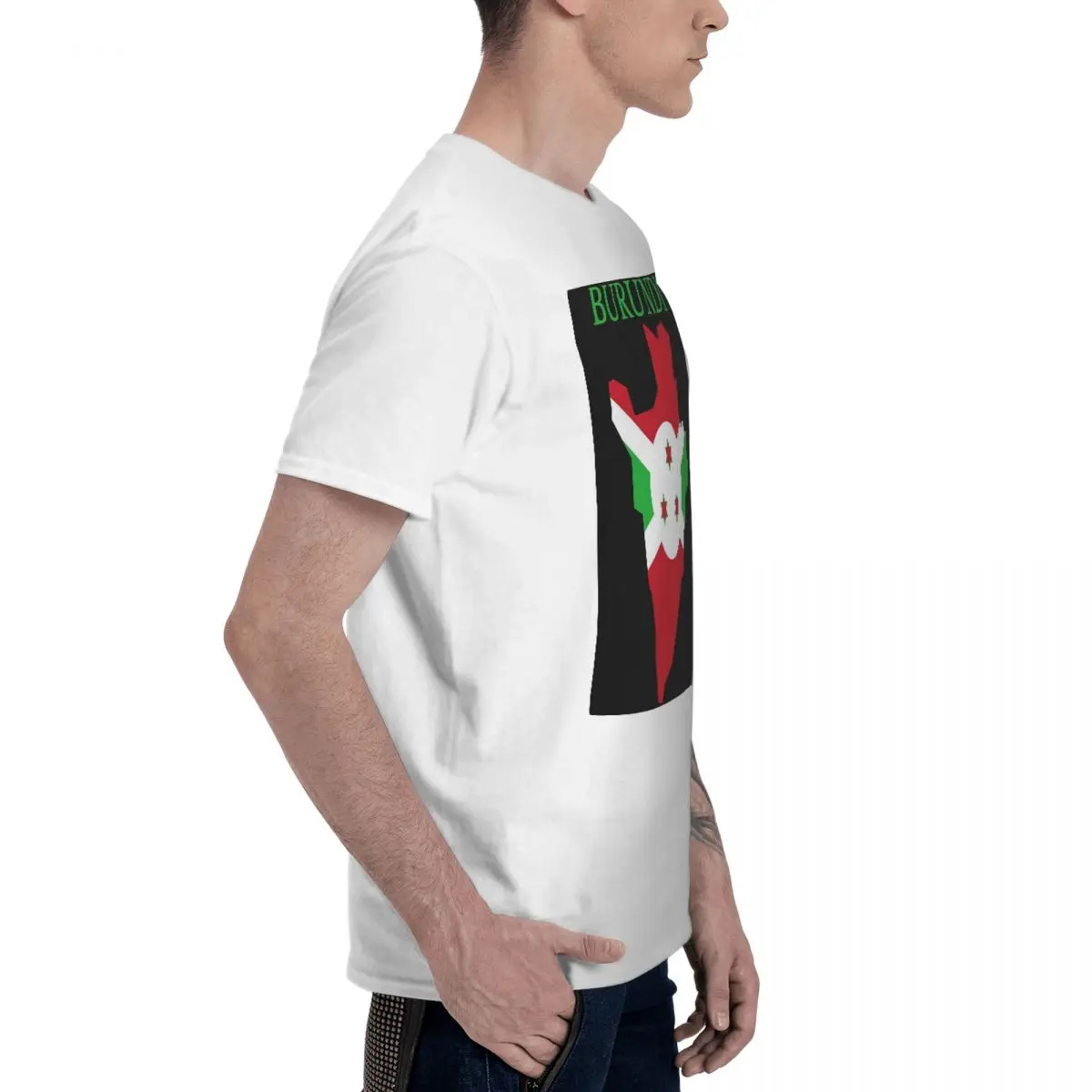 بوروندي خريطة العلم تي شيرت للرجال القطن المتضخم تي شيرت الرجال تيز قصيرة س الرقبة ملابس الصيف بلايز S-6XL