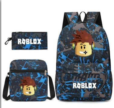 ملحقات ألعاب Roblox - مجموعة مكونة من 3 قطع (مجموعة حقيبة ظهر وحقيبة سفر للجنسين للطلاب) #5