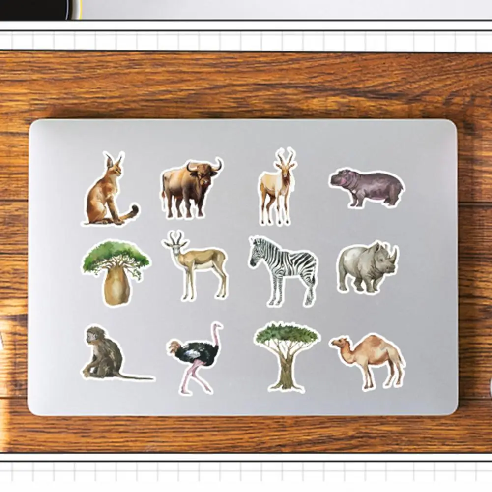 Juego de pegatinas de animales para pared, calcomanías reutilizables impermeables para botellas de agua, álbum de recortes para ordenador portátil, Ideal para niños, adolescentes y adultos