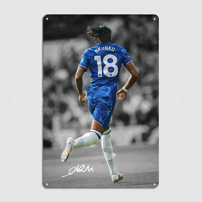 Christopher Nkunku Football Player Poster Metal Sign Room Decor Custom Bedroom Indoor Home Wall Decor Posters Room Decoration
