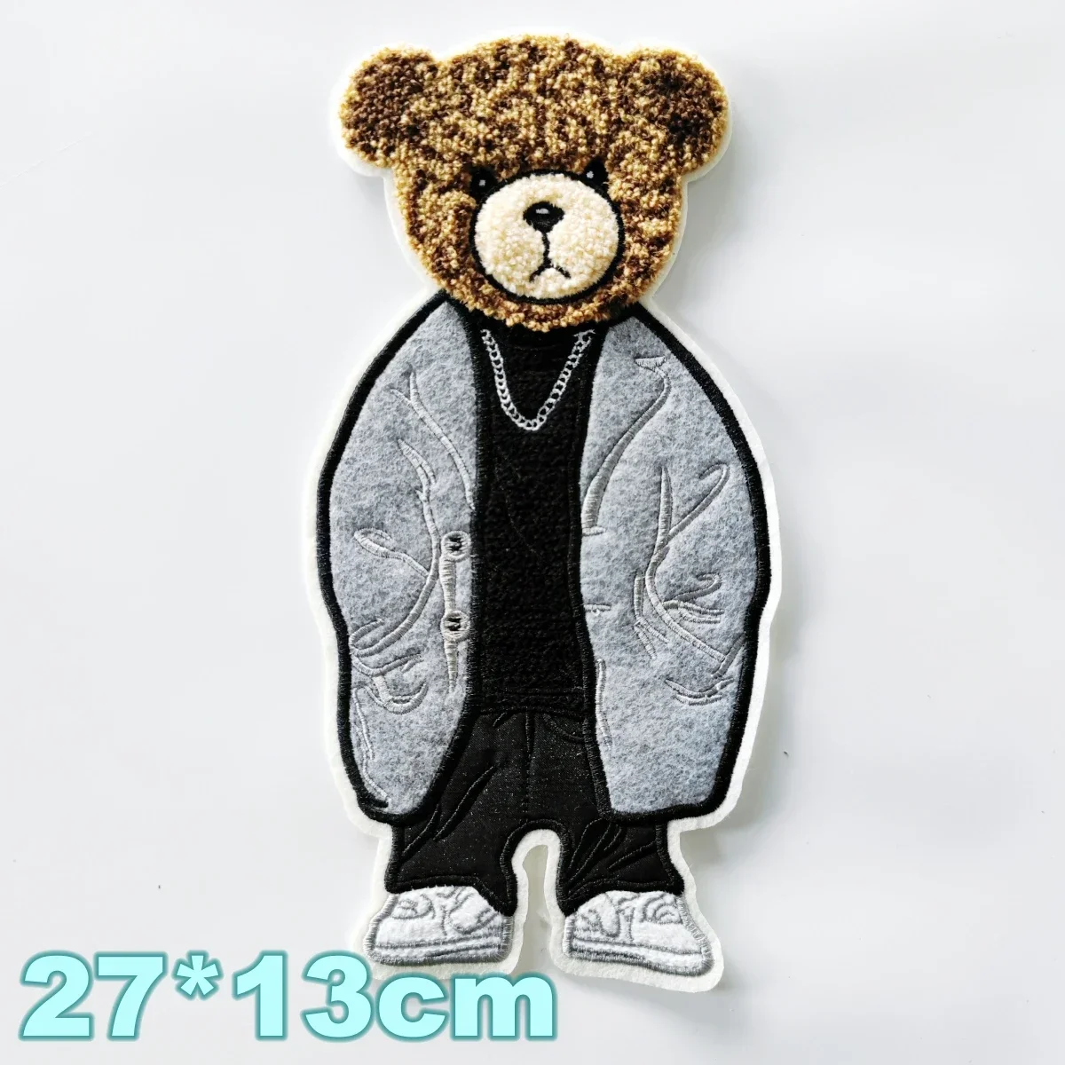 Embroidery Big Chenille Patch,Bear Animal Cartoon Badges,Bears Appliques Bee Patches for Clothing WF231161