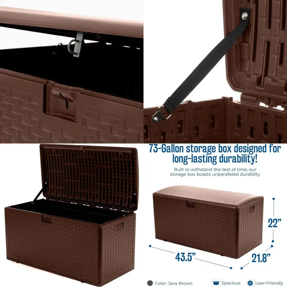 

73 Gallon Outdoor Storage Deck Box with Standard Latch in Java Color