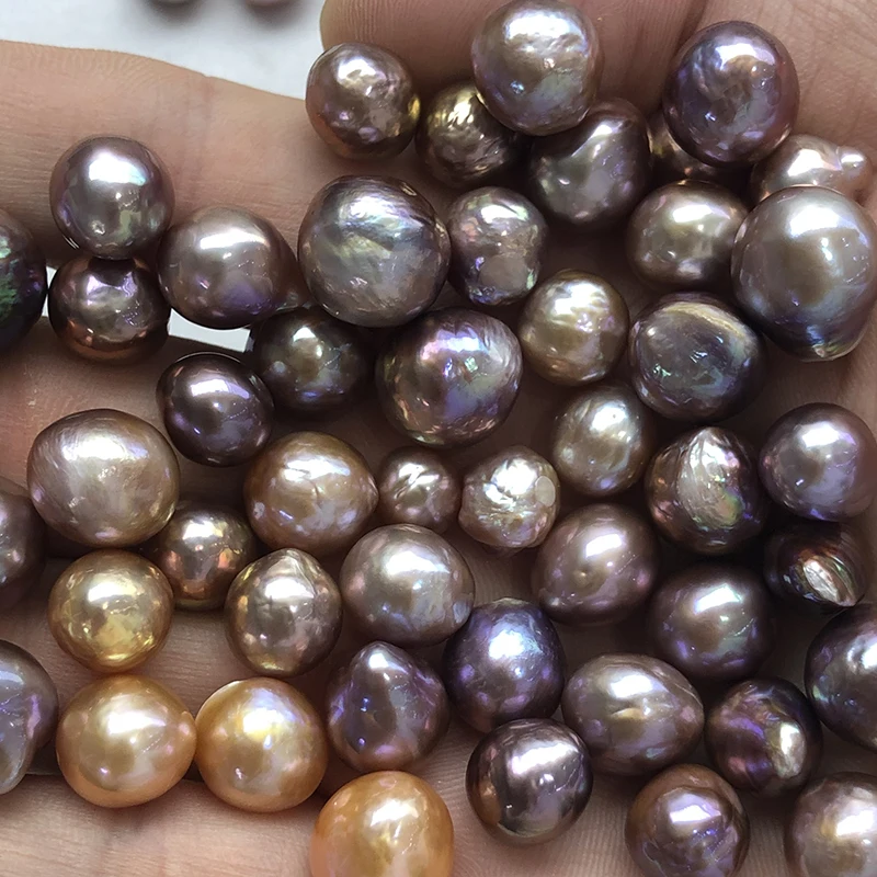 wholesale natural edison baroque pearl high luster nice multi colors wrinkled skin mixed size 9-12mm