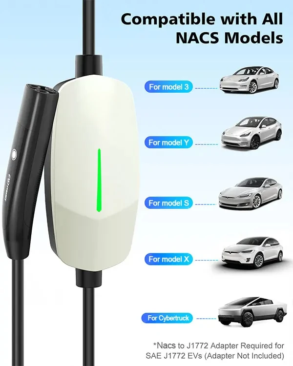 لمحطة الشاحن، AC Home Level 1، 3.8KW، 16A، Estaciones de carregamento portatoreis para Tesla Model Y 3X2019