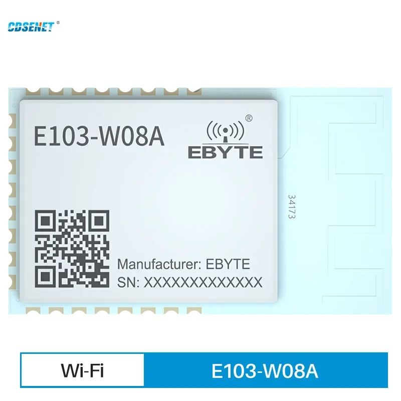 

2.4GHz Wi-Fi Serial Port Module Dual ARM Core 12dBm 802.11b WPA TCP HTTP Client MQTT E103-W08A CDSENET PCB Antenna Interface