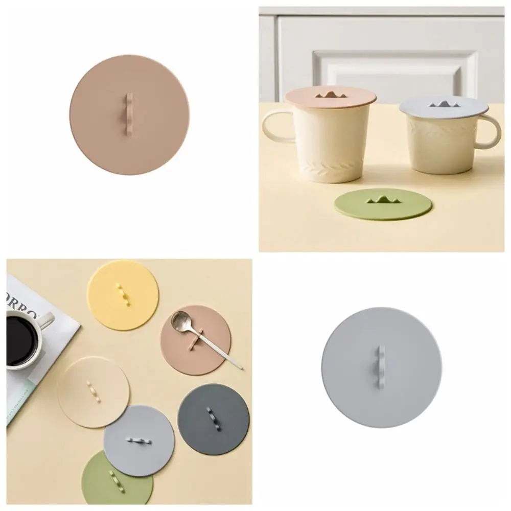 Universal Fit Silicone Water Cup Lid Round Dustproof Glass Cup Cover Flexible Heat-Resistant Mug Sealed Cap Office Use