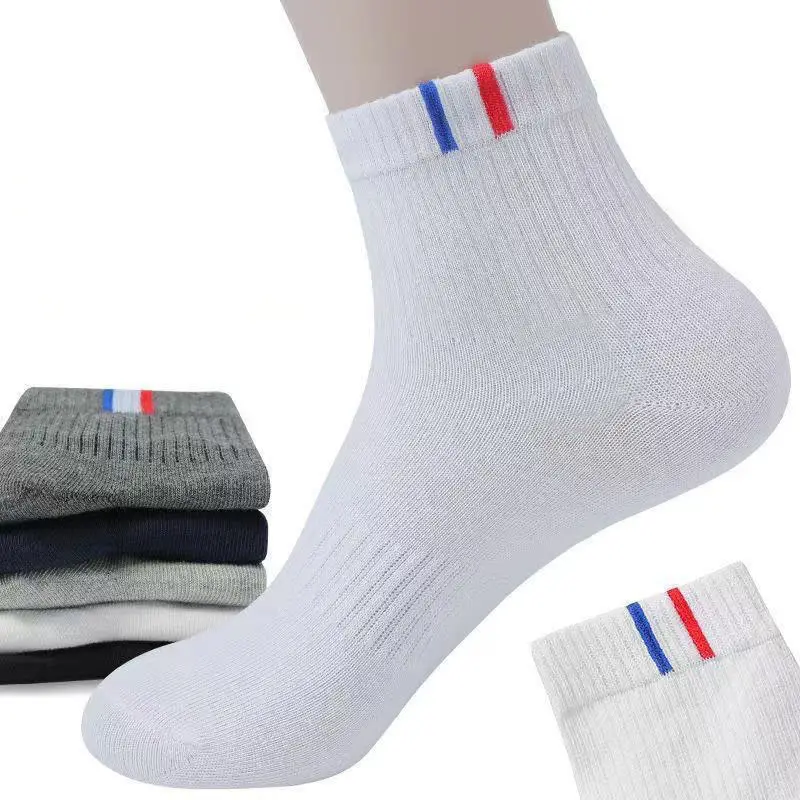 5 Pairs Socks Men Breathable Thickened Middle tube Solid Men's Spring Autumn Winter Warm White Black Sport Sock for Man Set Gift - Image 2