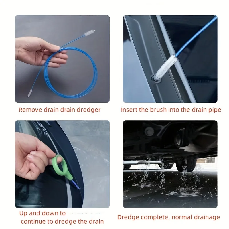 Car Sunroof Drain Cleaner, Car Door Drain Cleaner, Refrigerator Drain Cleaner, Fuel Tank Drain Pipe Cleaning Brush