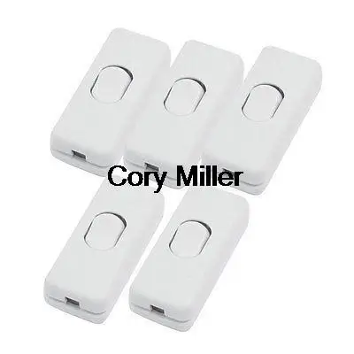 Room Indoor AC 250V 2A ON/OFF In Line Cord Switch White