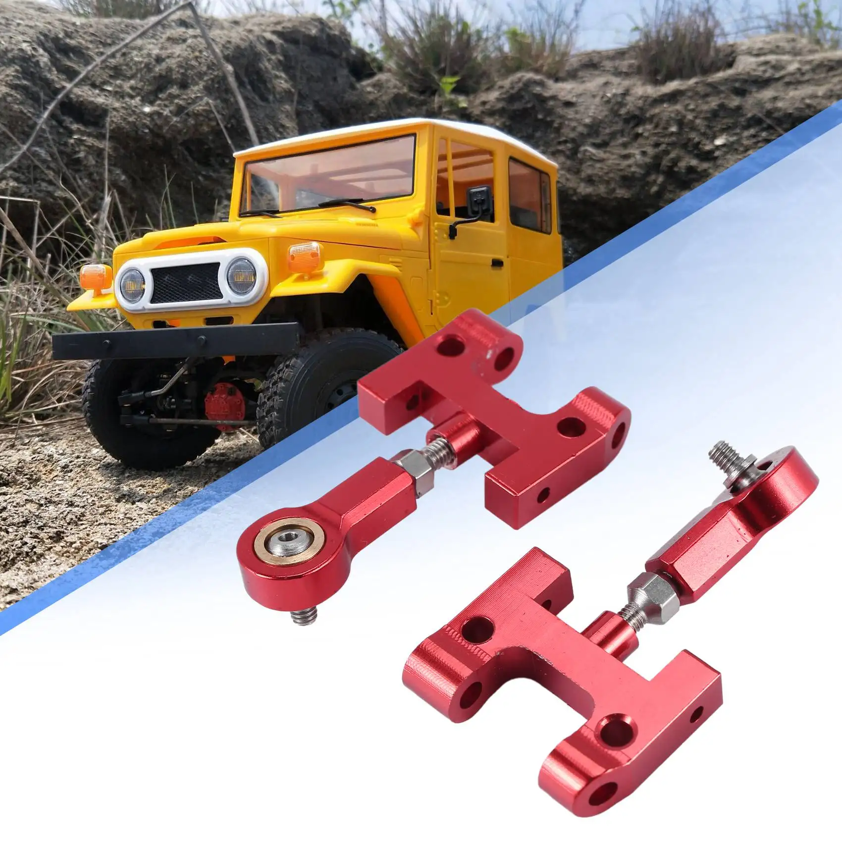 BAAA-Copa de dirección de metal Brazo oscilante superior inferior Asiento Bloque de giro deslizante de dirección para piezas de actualización de coche WPL D12 1/10 RC, 1