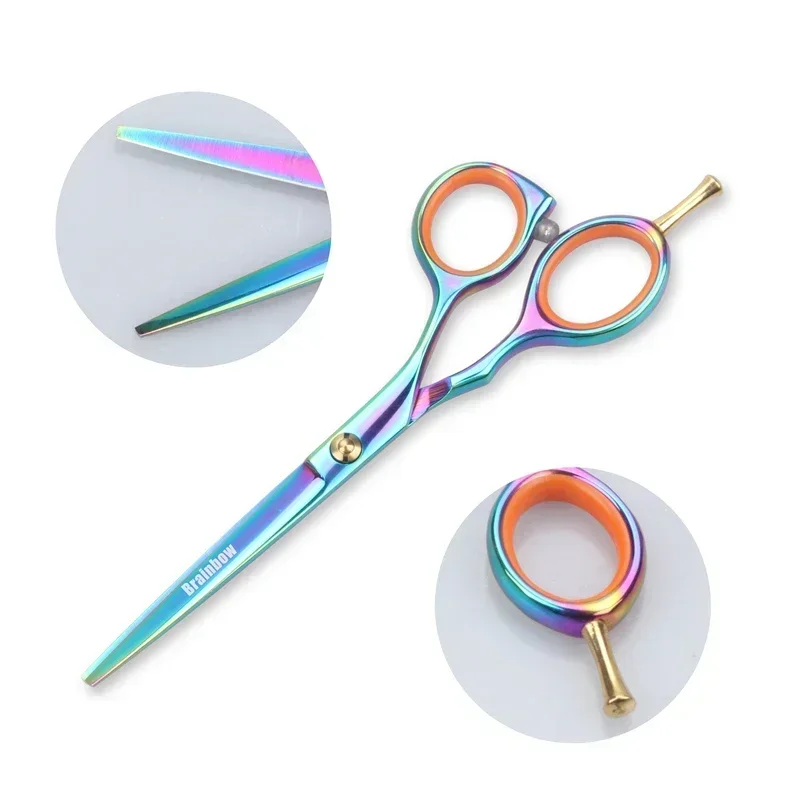 2pcs/Set 5.5'Multi-color Hair Scissors Right-hand Cutting Thinning Hairdressing Scissors Pro Salon Hair Styling Tools