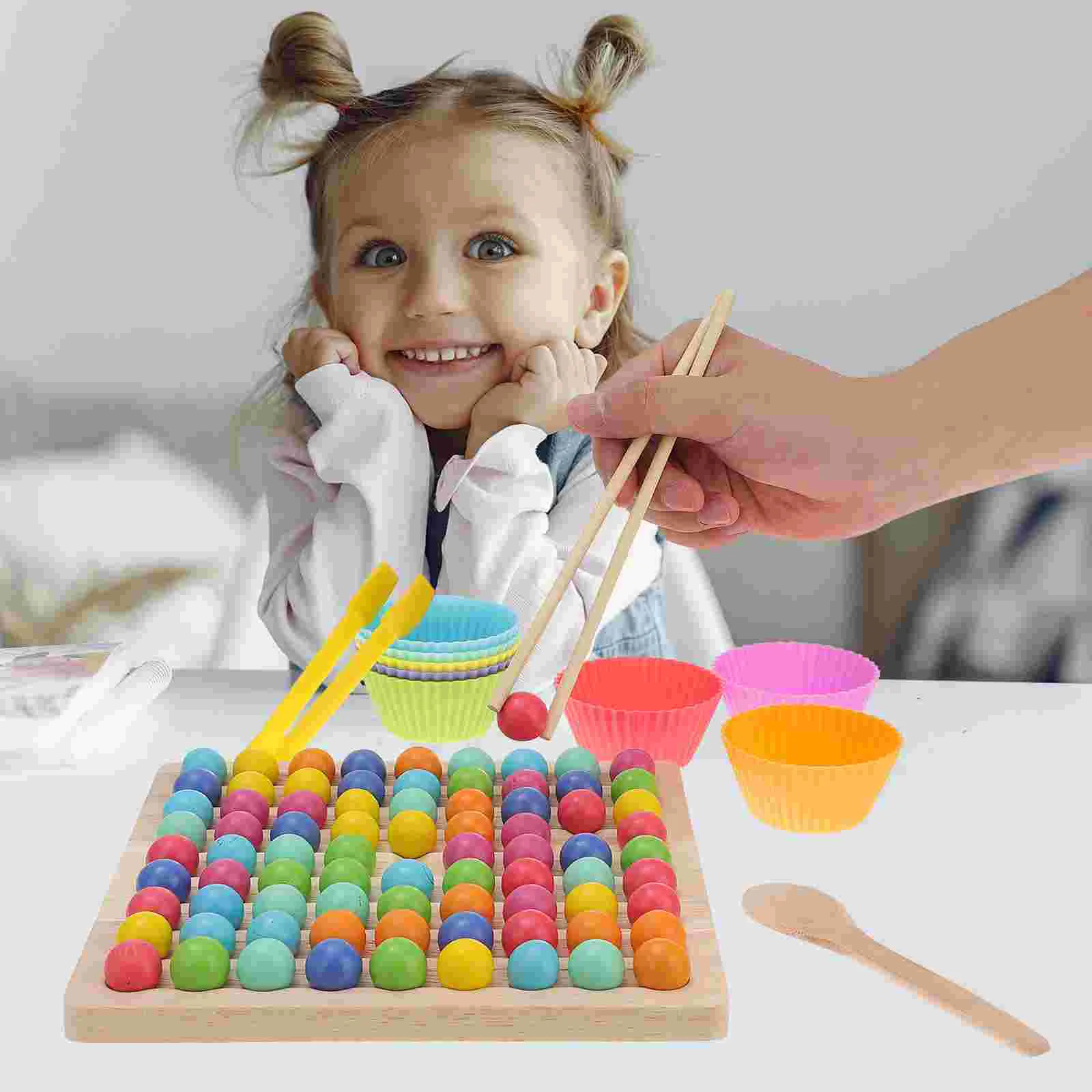 Color Beads Match Board Game Toy Early Learning Wooden Desktop Educational Interactive Kids Training Peg Funny Girl Toys Girls