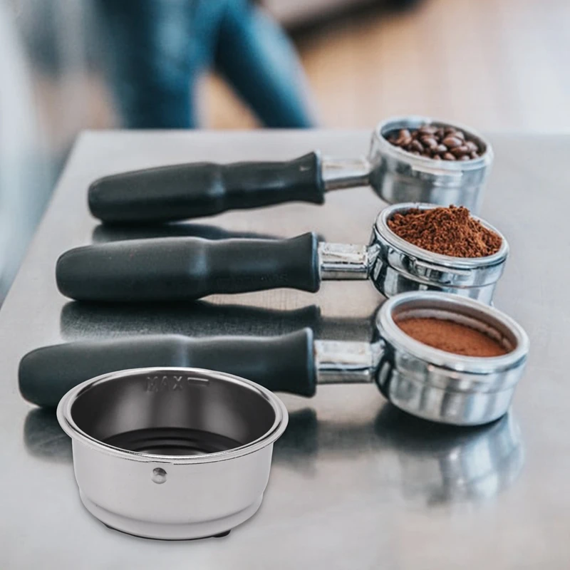 Stainless Steel Coffee Filter Basket Double Cup Detachable Coffee Machine Accessories for Home