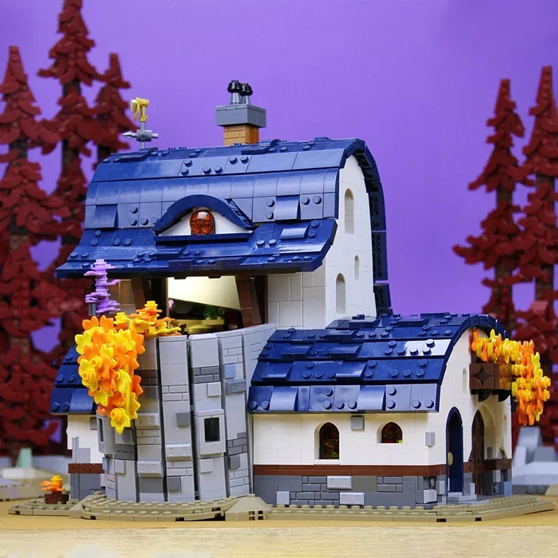 مجموعة مكعبات بناء Eda's Owl Shack MOC 159932   بيت البومة الإبداعية الكرتون المشهد العمارة كوخ الغابات نموذج لعب للأطفال الهدايا