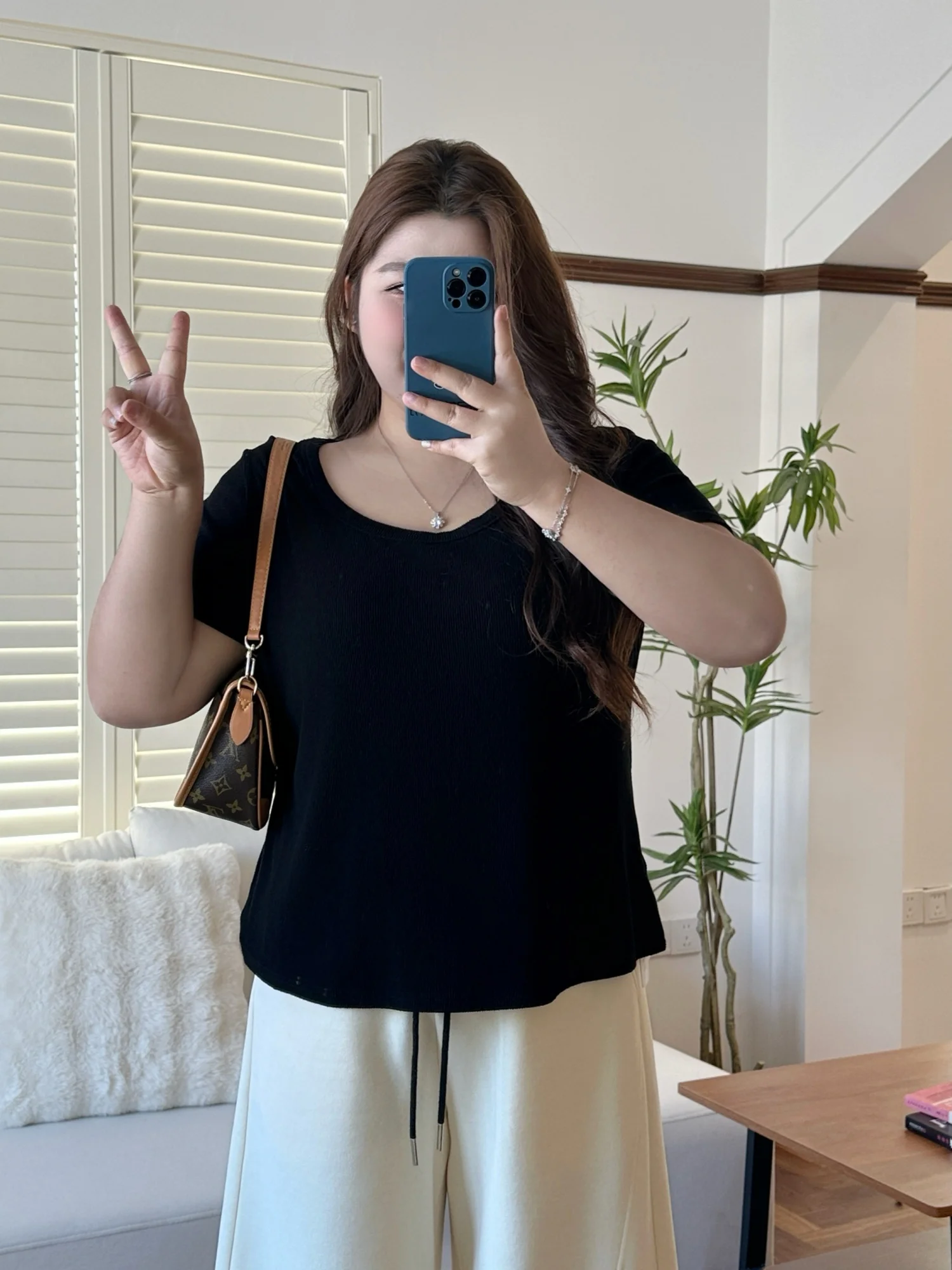 

Casual round Neck Short Sleeve T-Shirt Commute Friendly plus Size Women's Top Spring Summer New Arrival Inner Wear Top