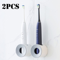 2pcs Bathroom Accessories Electric Toothbrush Holder Wall Mounted Toothbrush Holder Hook Storage Bathroom Storage Rack