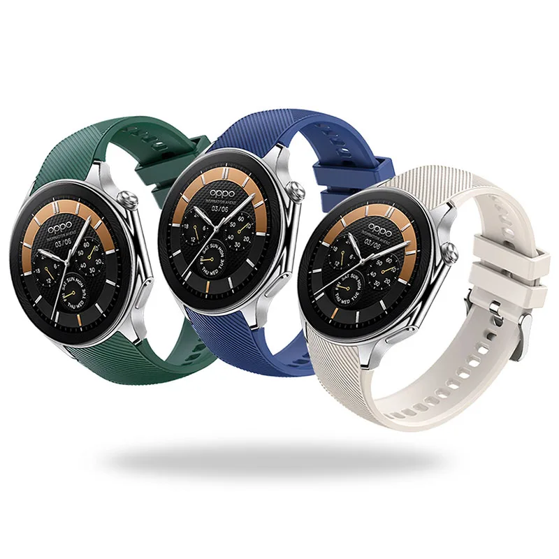 Silicone Strap Suitable for OPPO Watch X , NO Gaps Circular interface Replacement Watch for OPPO X Smartwatch
