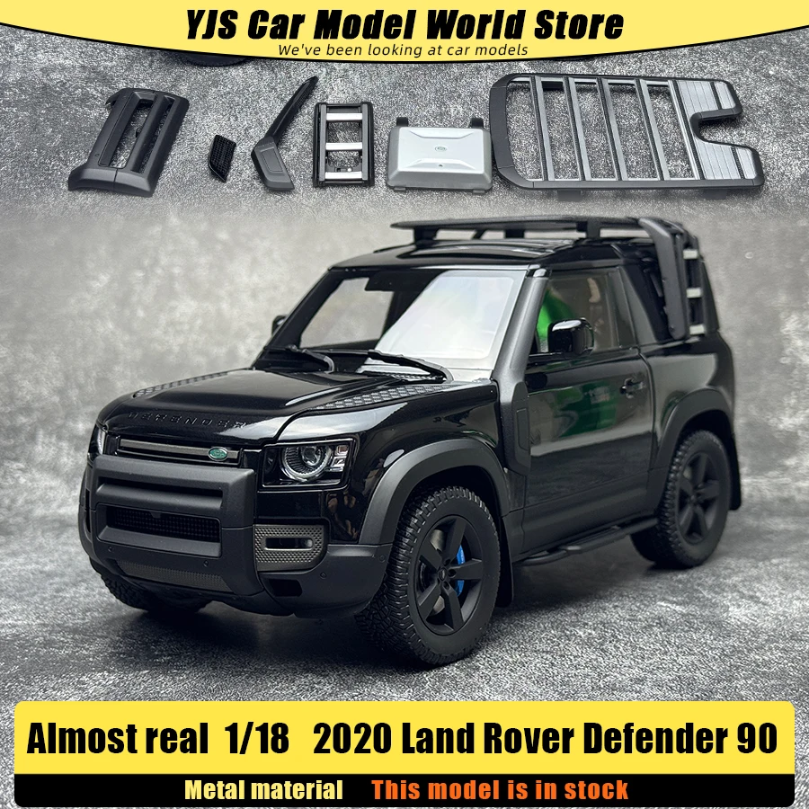 Quase real escala 1/18 novo 2020 land rover defender 90 modelo de carro metal presente do feriado coleção modelo diecast