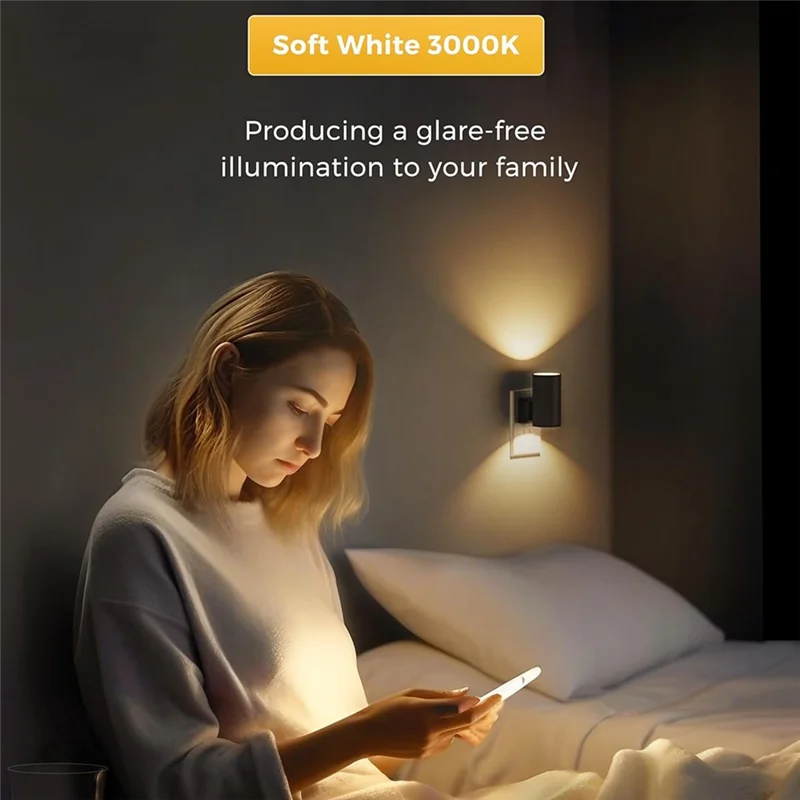

【Limited-Stock!】Modern Plug In Night Light With Dusk To Dawn Sensor, Soft White 3000K Light, 0-100LM Adjustable Brightness, EU E