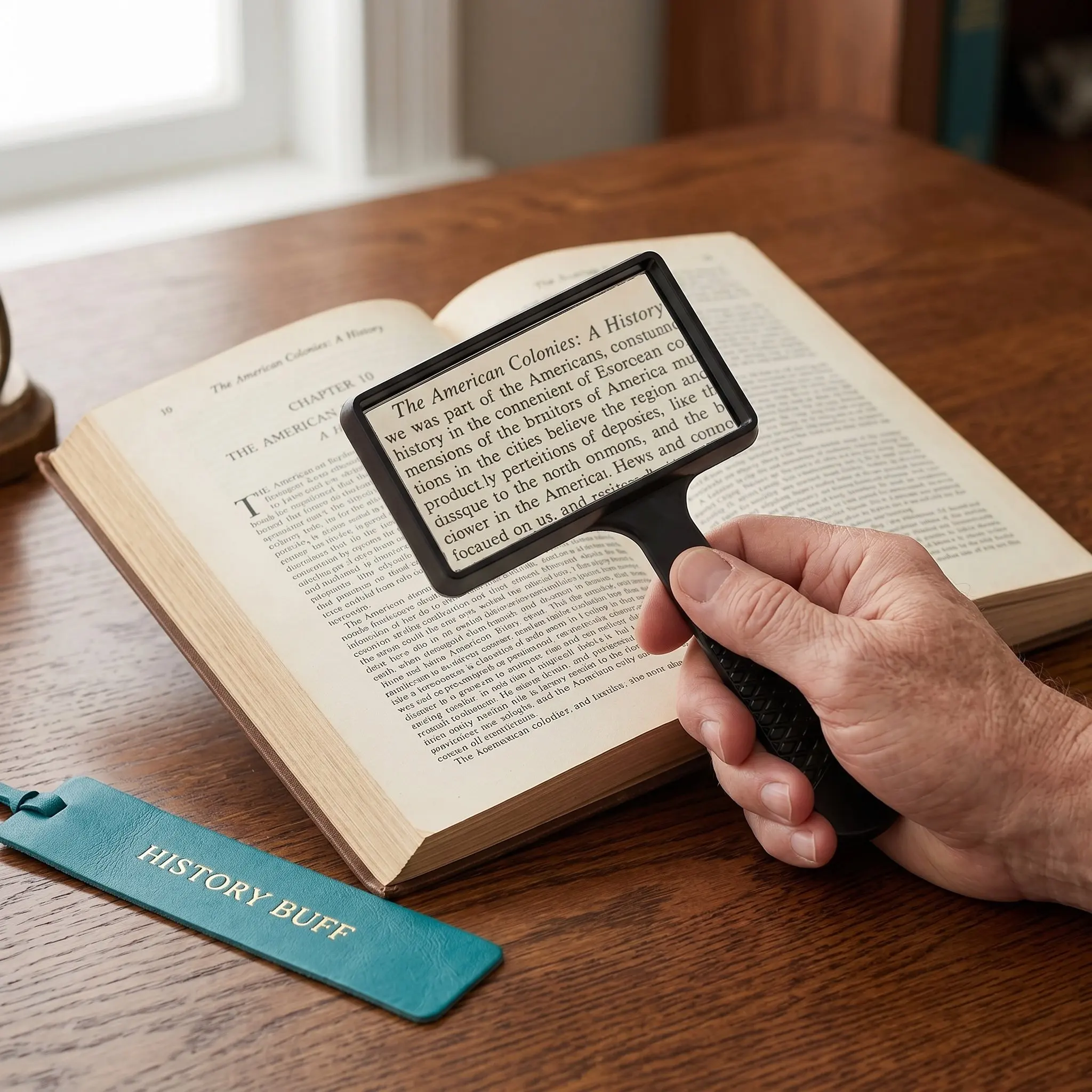 3Pcs Magnifying Glass Rectangular Reading Magnifier High Clarity 10X Handheld Scratch Resistant Lens for Seniors Books Maps