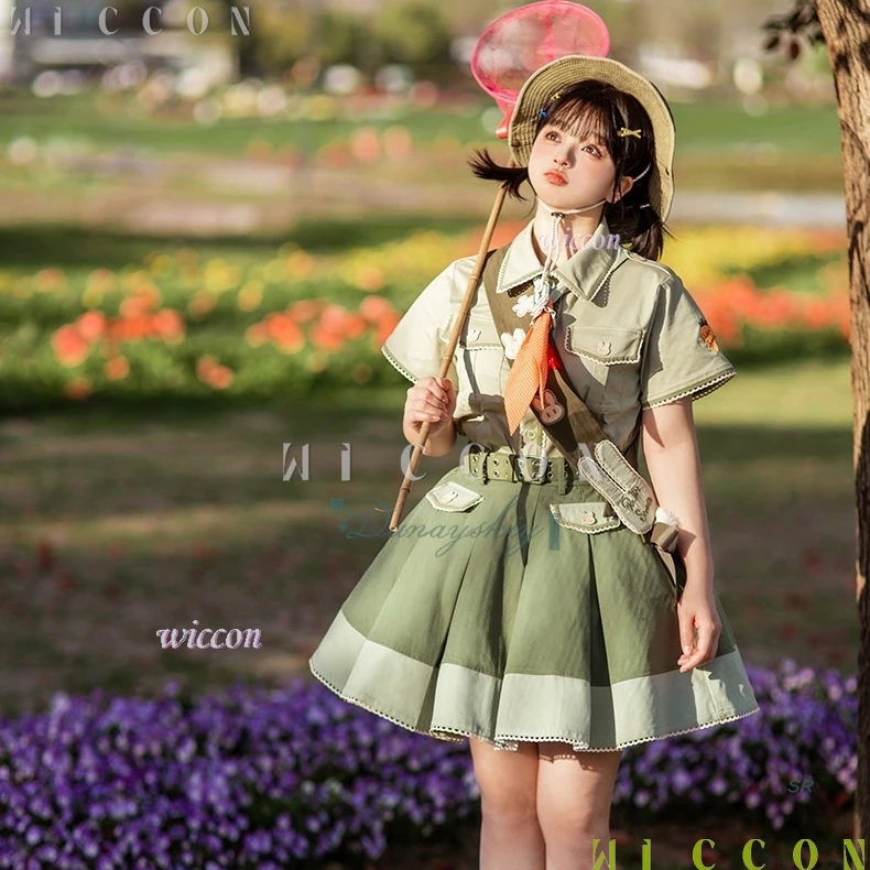 ชุดฮาโลวีน ชุดกระต่ายสไตล์ญี่ปุ่น ชุดโลลิต้าสีเขียว กระโปรงสั้นเอวสูง ชุดงานคาร์นิวัล สำหรับผู้ใหญ่