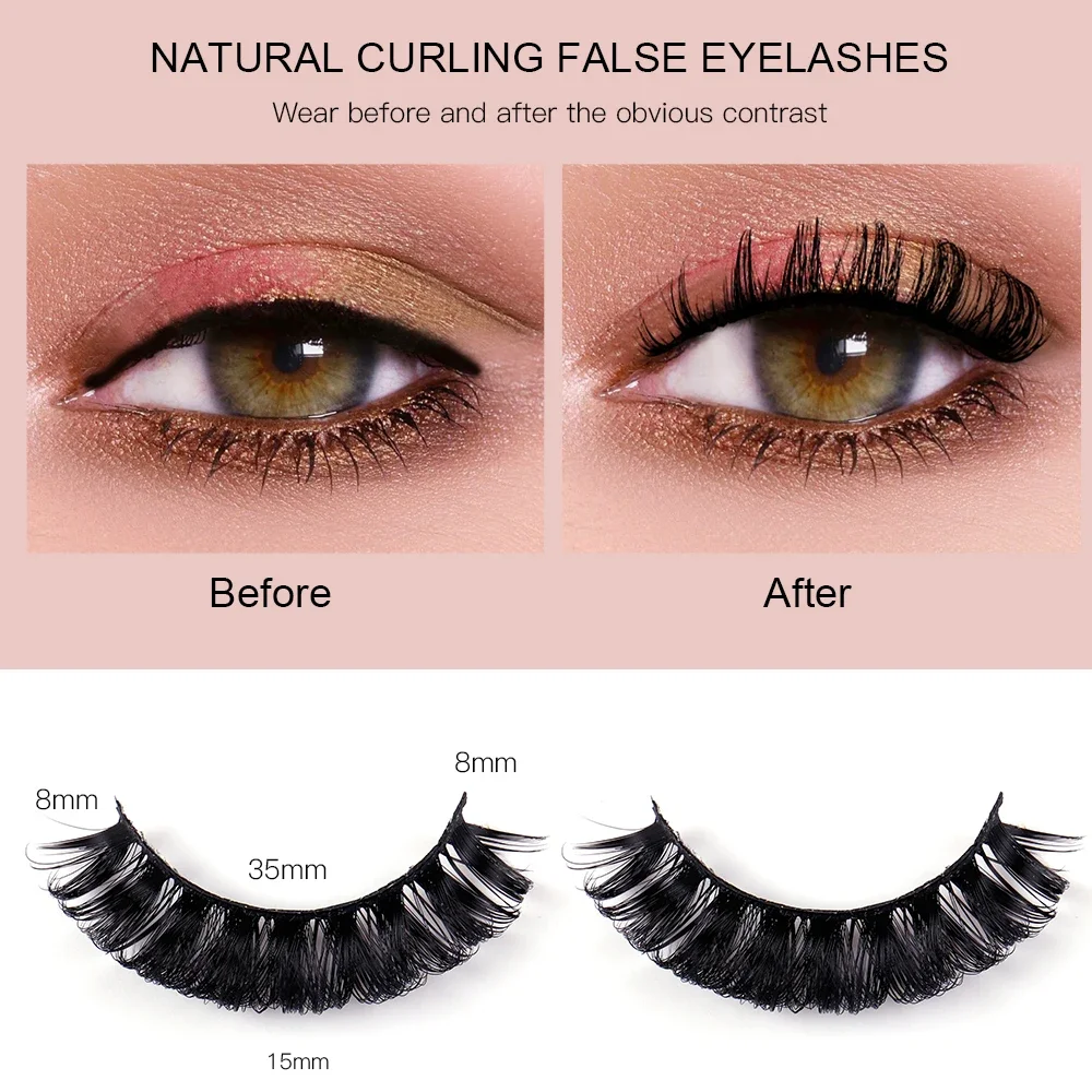 柔らかいミンクの髪で作られた3Dつけまつげ,4ペア,偽のエクステンション