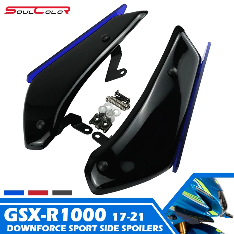 

Downforce Sport Side Spoilers Aerodynamic Wing Deflector Fits For SUZUKI GSXR 1000 2017-2021 GSX-R1000 2018 2019 2020 gsxr1000