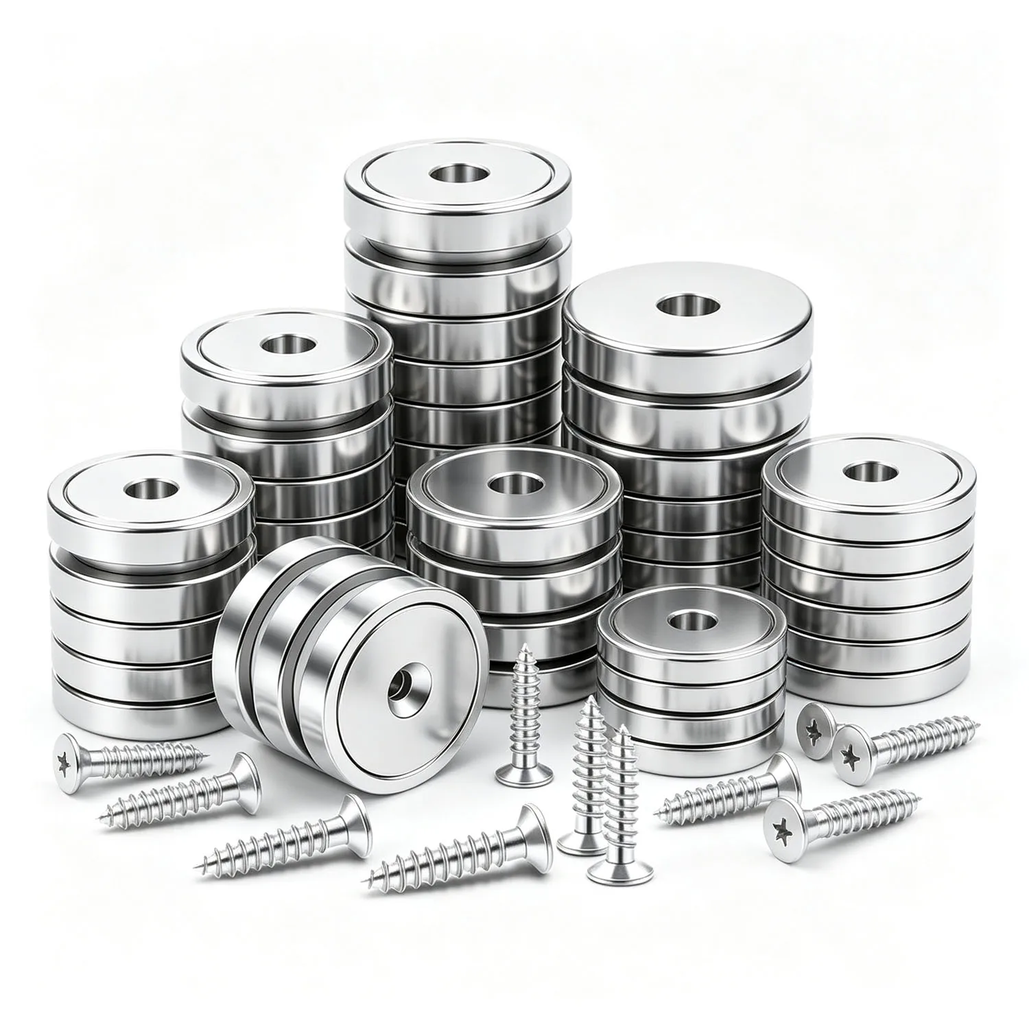 Super Strong Neodymium Fishing magnet Hooks Heavy Duty magnet with Countersunk Hole Salvage Searcher Magnet With screw