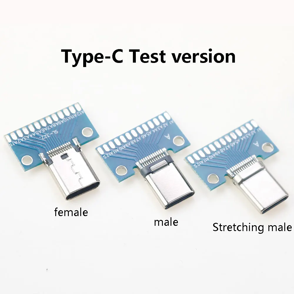 1PCS Type-C Male Female USB 3.1 Test PCB Board Adapter USB Type C Connector Socket For Data Line Wire Cable Transfer