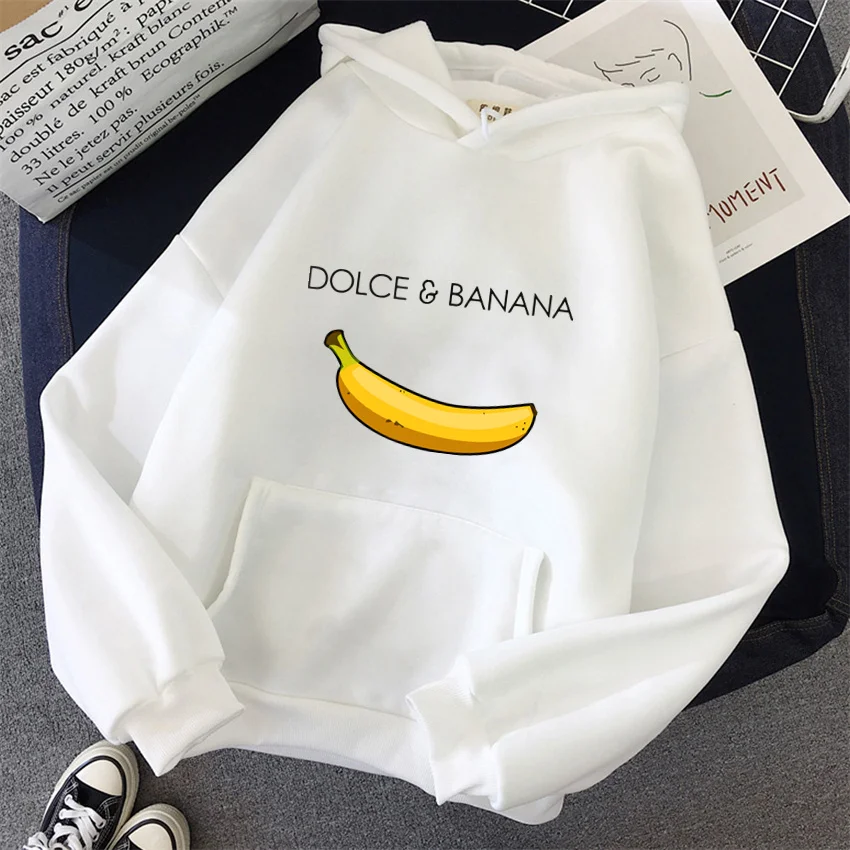 

Autumn Fashion Dolce & Banana Print Women Hoody Casual Cotton Woman Hoodie Hip Hop Pullover Streetwear Unisex Sweatshirts Female