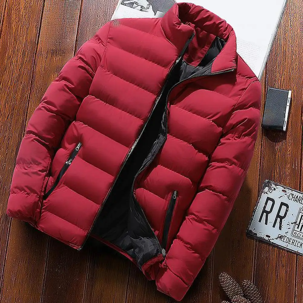 Stylish Men Overcoat Outerwear Long Sleeve Autumn Winter Zipper Pockets Jacket Men Parkas Thickened