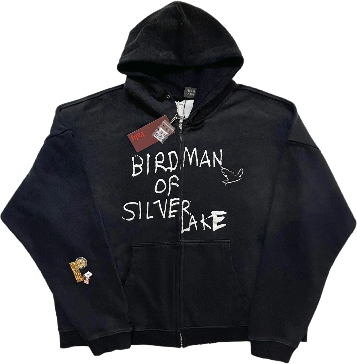 

Hole Cardigan PALY Embroidery Hoodie Men Women High Quality Vintage Oversized Hooded Pullover