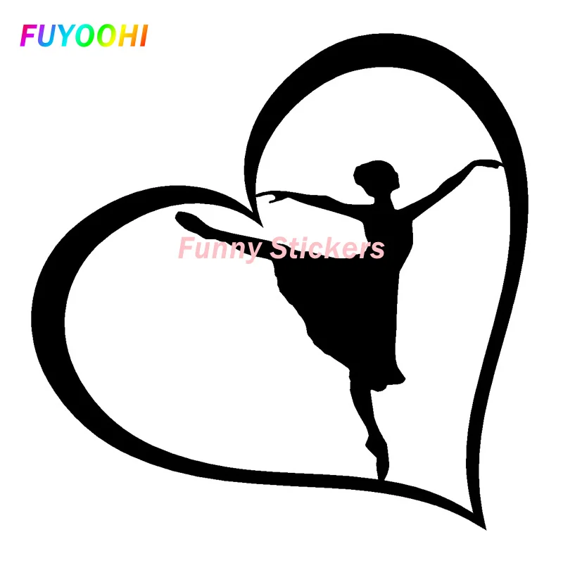 FUYOOHI esterno/protezione adesivi divertenti personalità Ballerina cuore moda auto adesivo moto vinile protezione solare grafica