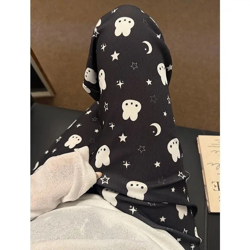 Miffy Lounge Pants for Women Summer Cooling Home Wear Mosquito Repellent Long Trousers Cute Cartoon Casual Outfit Black