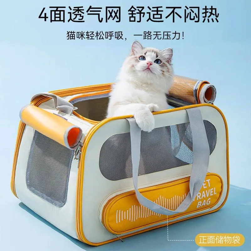 Cat Music Rhythm Pet Bag, Large Capacity Crossbody Backpack for Dogs and Cats, Four Seasons Portable