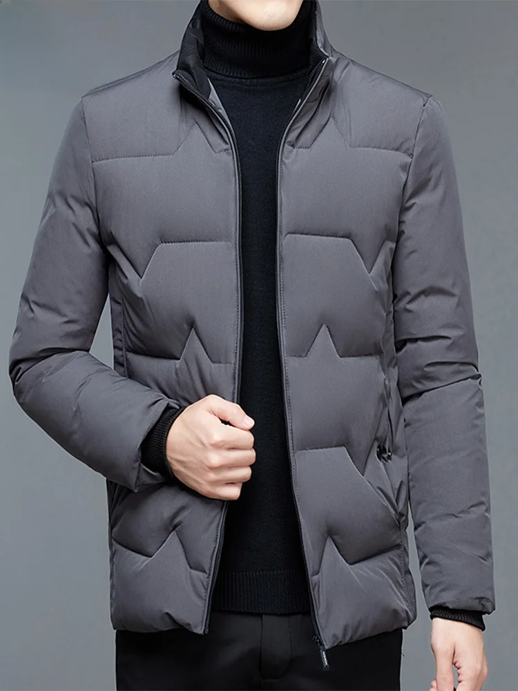 

Тепло и стиль: Мужская хлопковая куртка с воротником-стойкой, повседневное зимнее пальто, ветрозащитное, для мужчин среднего возраста и старше.