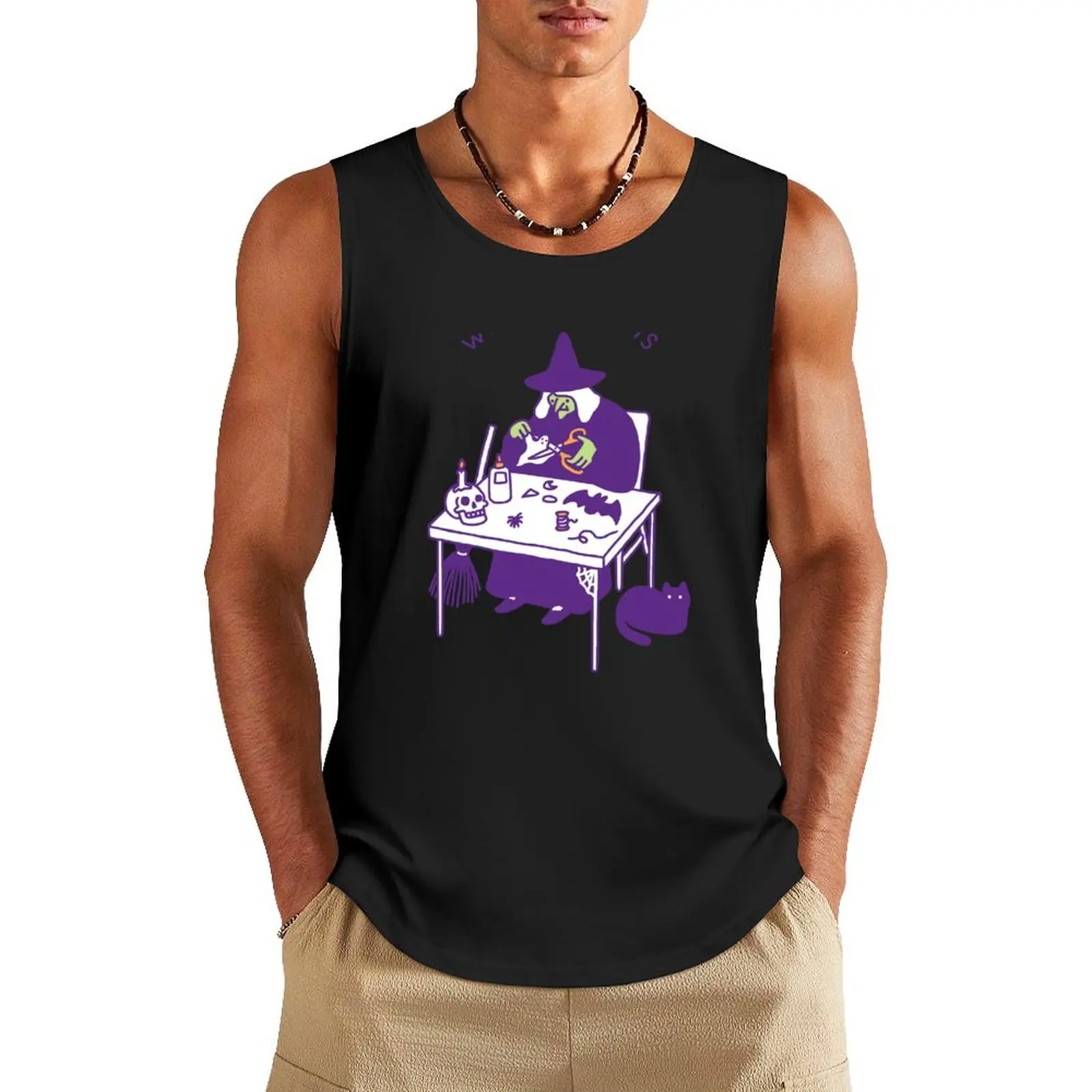 Witch Crafts Tank Top Men's gym t-shirts gym clothing men