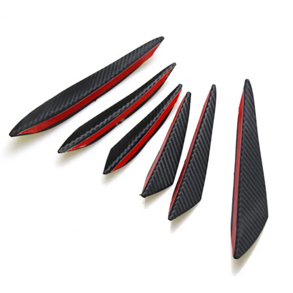 6 Pcs Car Spoiler Splitters Protect Vehicle Edge Great Stickiness Spoiler Lips Universal Car Spoiler Lips Bumper Protectors