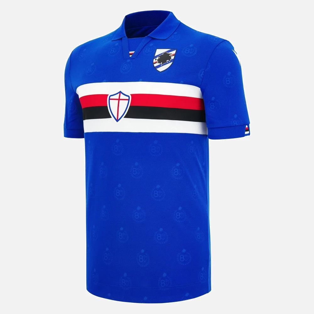 2026_27 Summer New Sampdoria Polo Collar Unisex Football Jersey Sports T-Shirt Summer Breathable Quick Drying Family Kids Tees