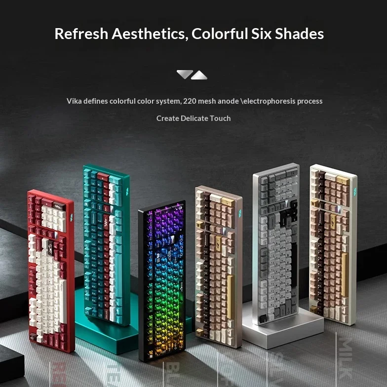 WEIKAV Max102 Wireless Keyboard High Quality Five-Layer Filling Gaming Keyboard Three-Mode Connection Silica Gel Particle GASKET