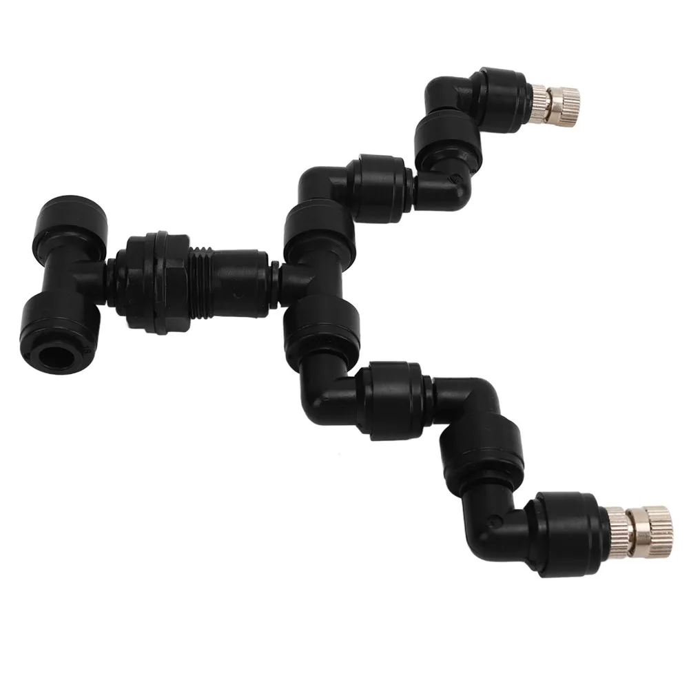 360 Degree Rotation Mist Sprinkler Fine Misting Effect Uniform Spraying Double Head Sprinkler Silver Double Head Spray Nozzle
