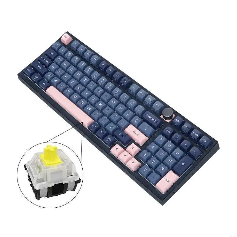 

RGB LED Backlit Mechanical Keyboard,Portable Compact Waterproof PBT Keycap K92C