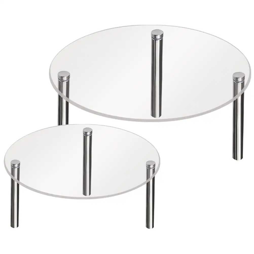 

2 Pcs Cake Stand Acrylic Holder Dessert Display Clear Stands for Party Transparent
