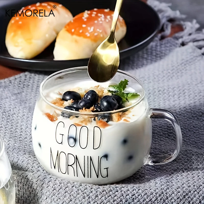 Letter Transparent Glass Cup Creative Coffee Tea Drinks Dessert Breakfast Milk Cup Glass Mugs Handle Drinkware Couple Gifts