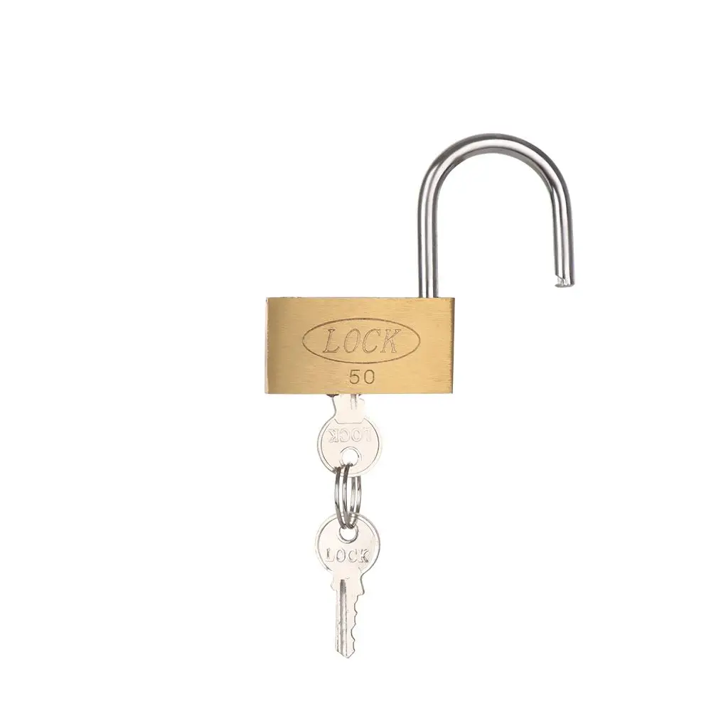 Gift Home Improvement Locker Case Supply Hardware Security Tool Luggage Case Padlock Copper Lock with 3Keys Brass Padlock