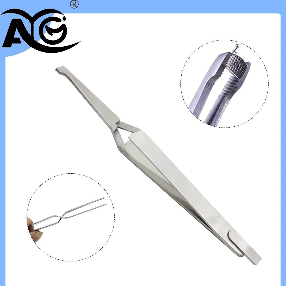 

AG Dental Orthodontic Bracket Tweezers Holder Dentistry instrument Stainless Steel Serrated Tweezers Plier for Teeth Care Tools