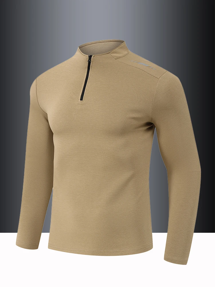 

2026 Spring Autumn Men's Long Sve Hoodie Zipper Qui Dry Sportswear Stand Fit Breathable Outdoor Running Fitn Top