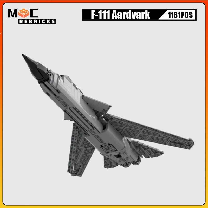 Décennie s de construction MOC de bombardier stratégique Aardvark, série de combattants militaires, F-111 américain, arme WW2, modèle d'avion, briques, jouets pour enfant