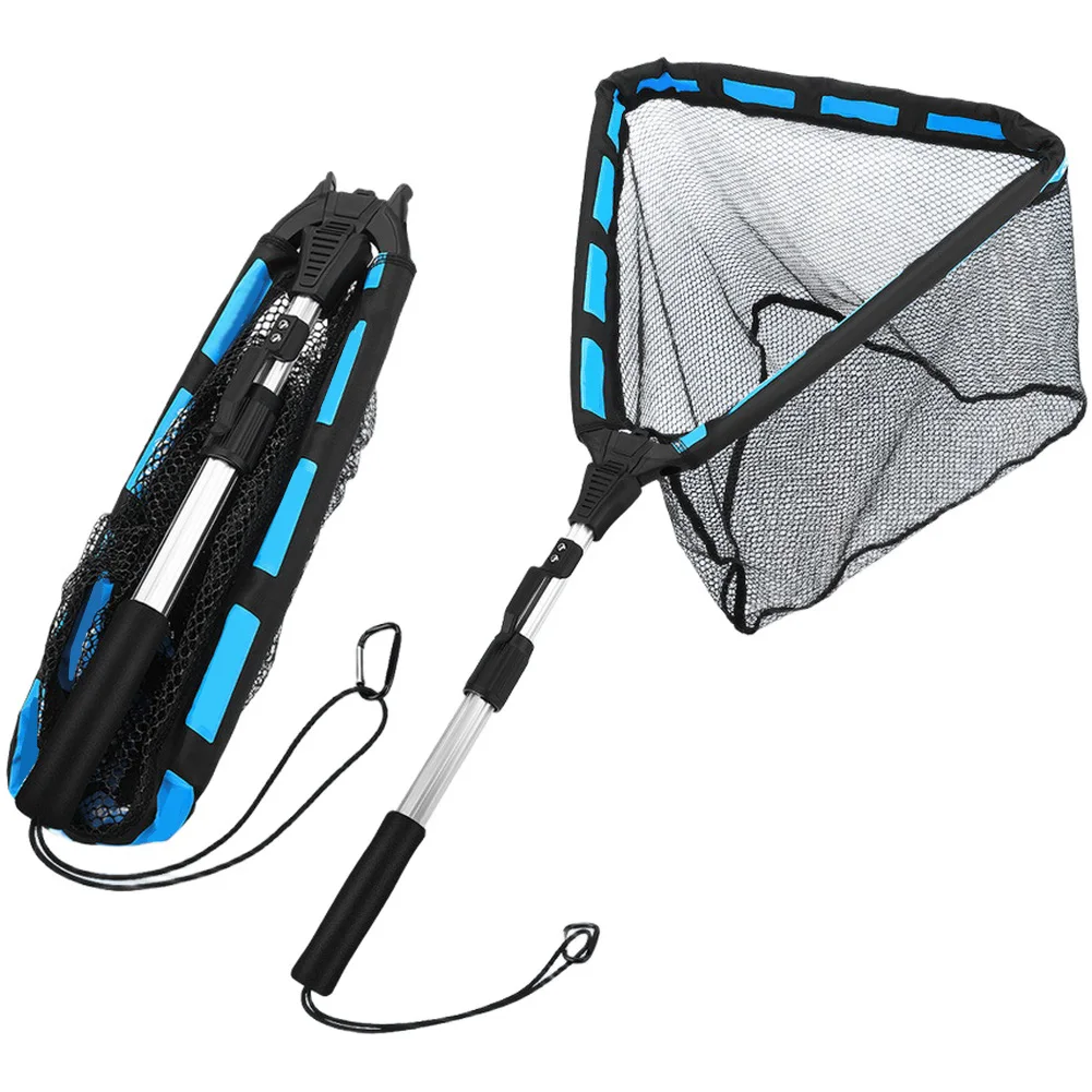 Rubber Fishing Net Fly Fishing Net Buoyancy Coated Net Compact Size For Storage Fish Friendly Materials Fishing Adventures